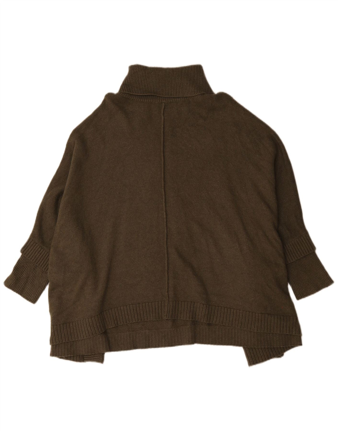 Joules Dame Oversized Roll Neck Poncho Jumper UK 14 Medium Khaki Viscose
