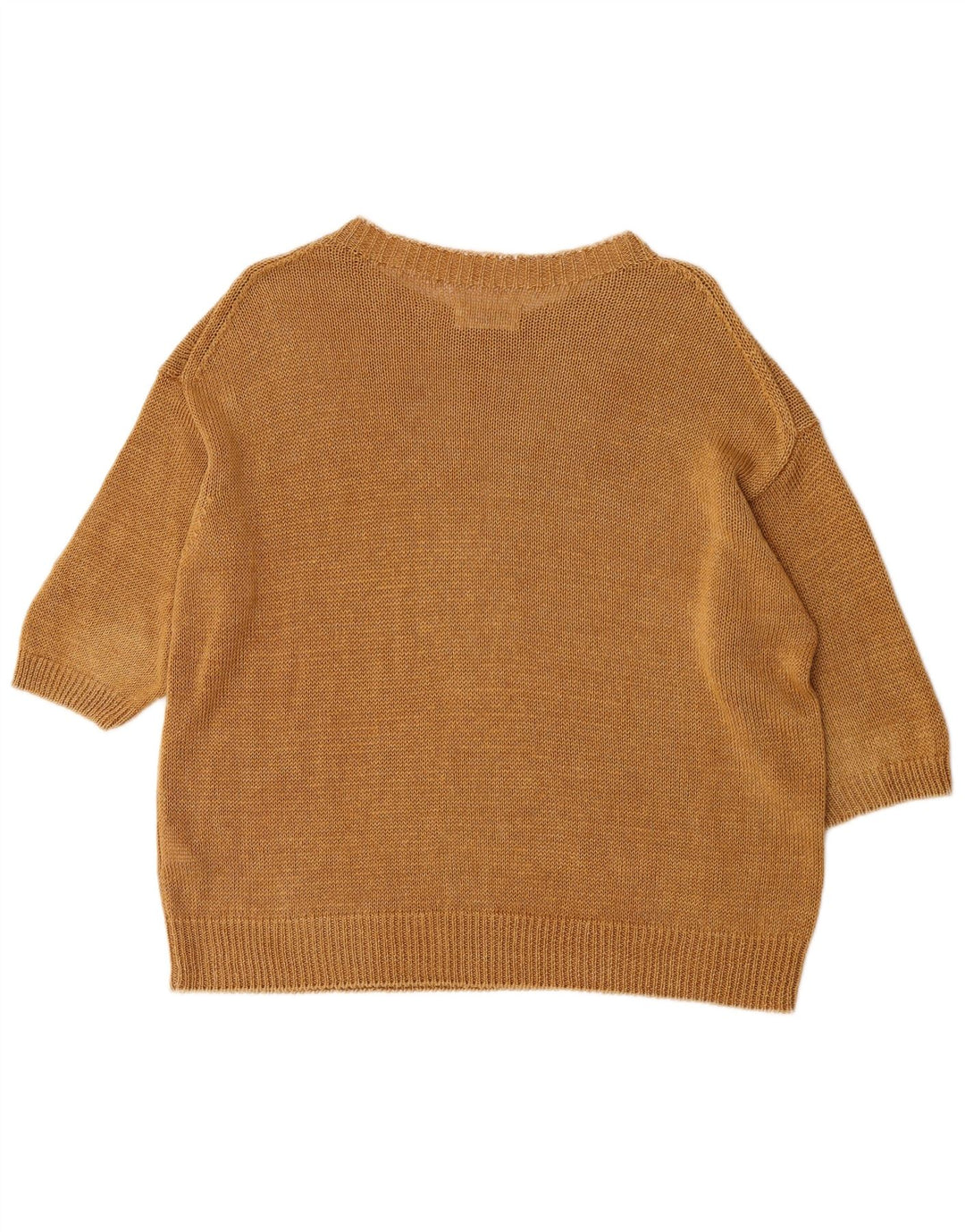 Toast Dame 3/4-ærmet Bådhals sweater UK 14 Medium Beige Linned