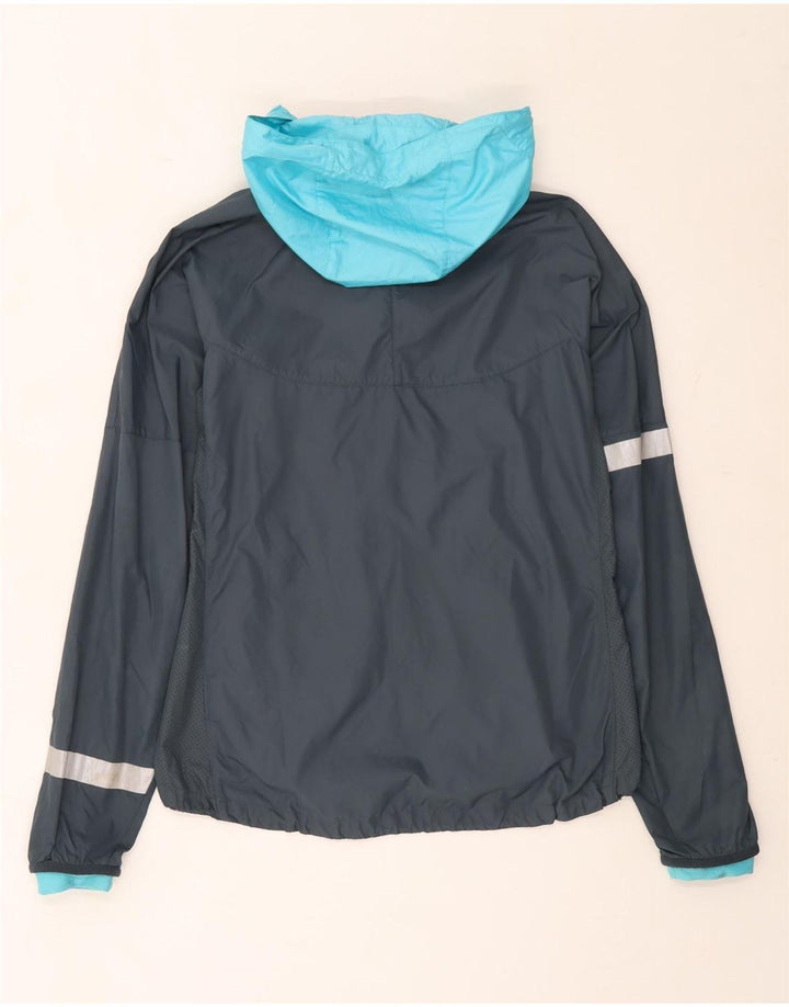 Nike Regnjakke med hætte til kvinder UK 12 Medium Grey Colourblock Nylon