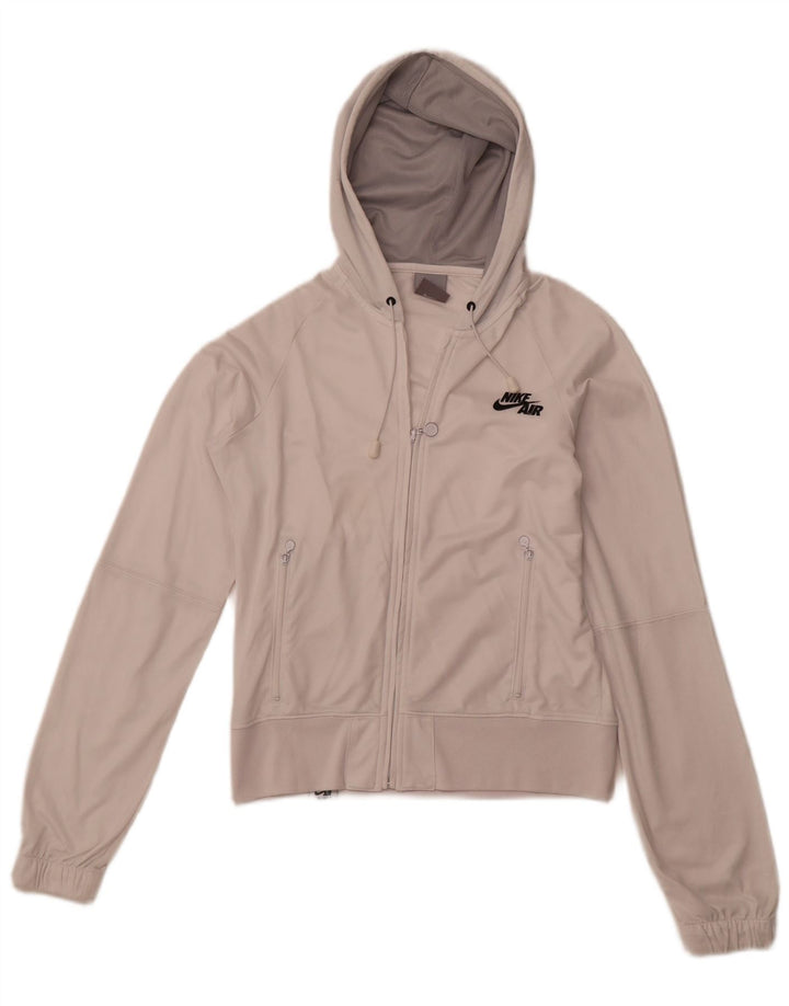 NIKE hættetrøje med lynlås til kvinder UK 10/12 Medium White