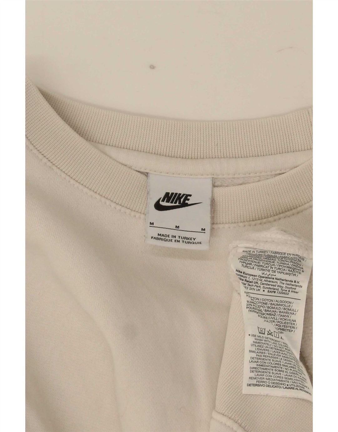 Nike Herre grafisk sweatshirt Jumper Medium Hvid Bomuld
