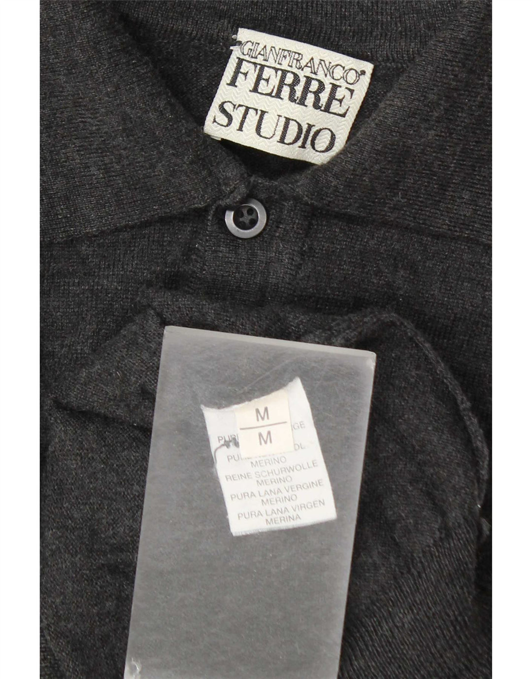 Gianfranco Ferre Herre Polo Neck Jumper Sweater Medium Grå Uld