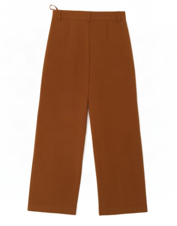 Marks & Spencer Kvinder Højtaljede Casual Bukser UK 12 Medium W34 L32 Beig