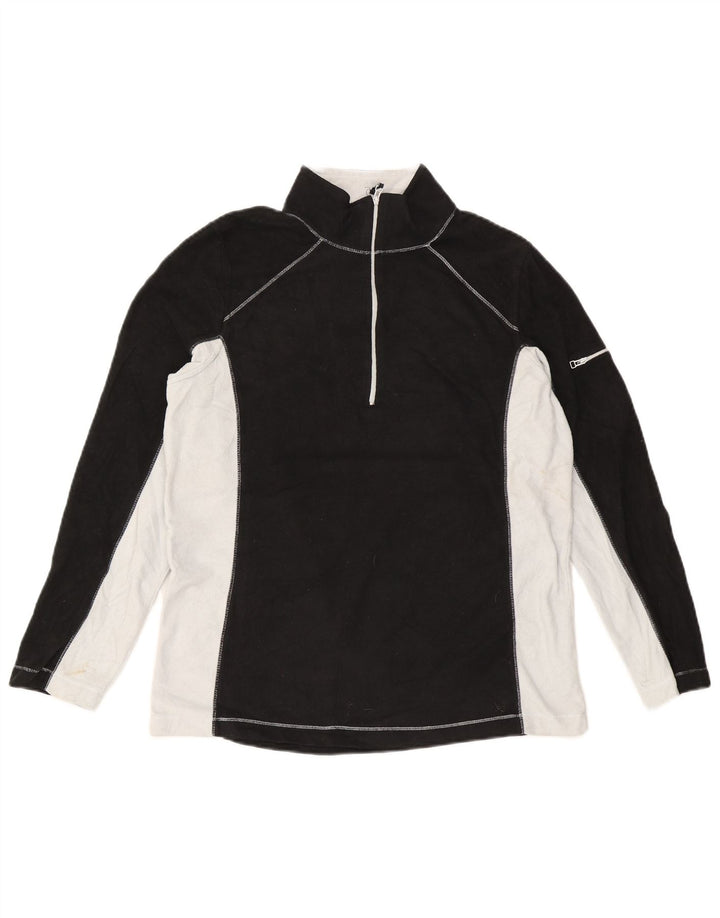 Eddie Bauer Fleece Jumper med lynlås til mænd Large Black Colourblock Polyester