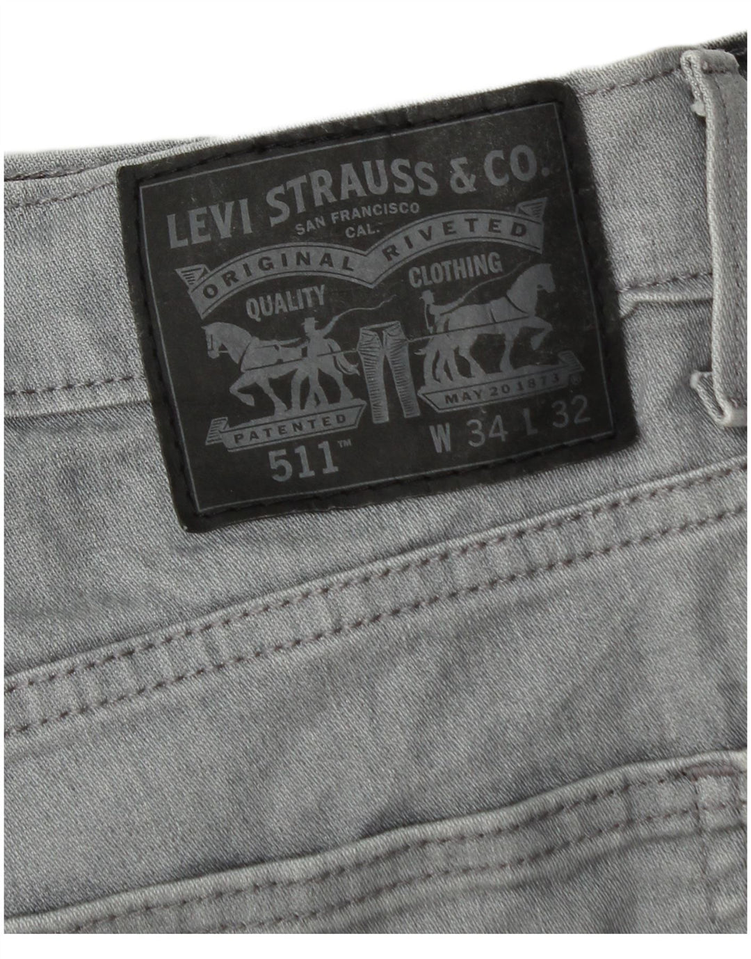 Levi's Herre 511 Slim Jeans W34 L32 Grå Bomuld
