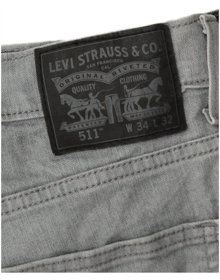 Levi's Herre 511 Slim Jeans W34 L32 Grå Bomuld