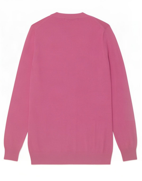 Zara Dame Cardigan Sweater UK 14 Large Pink Viscose