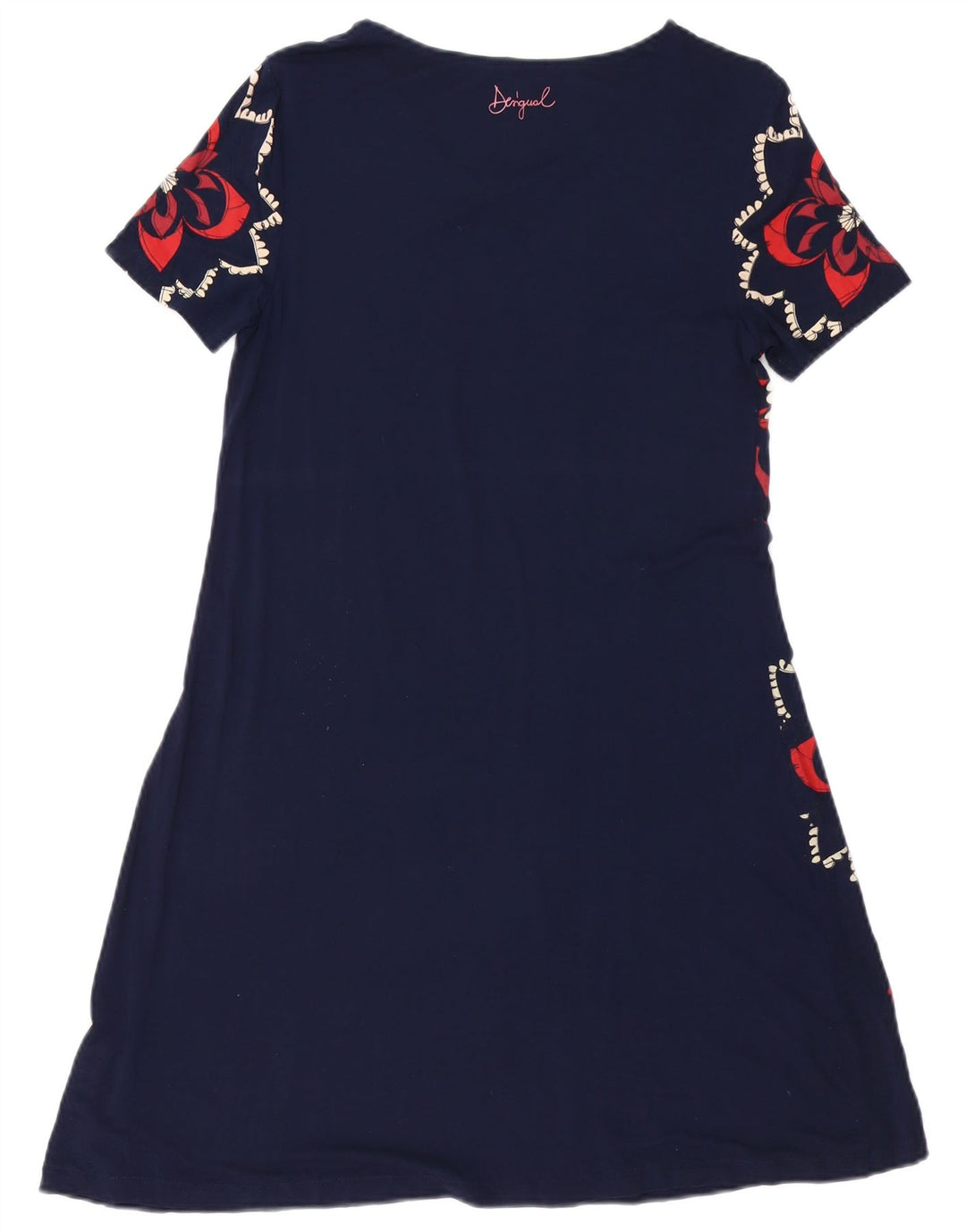 DESIGUAL Kvinders Grafisk A-Line Kjole UK 10 Small Navy Blue Floral