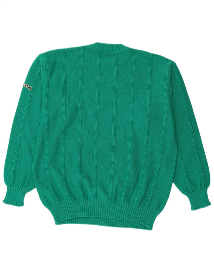 Ouragan Herre Crew Neck Jumper Sweater Medium Green Virgin Wool