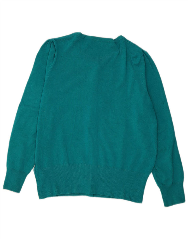 Marks & Spencer Dame Cardigan Sweater UK 16 Large Blue Viscose