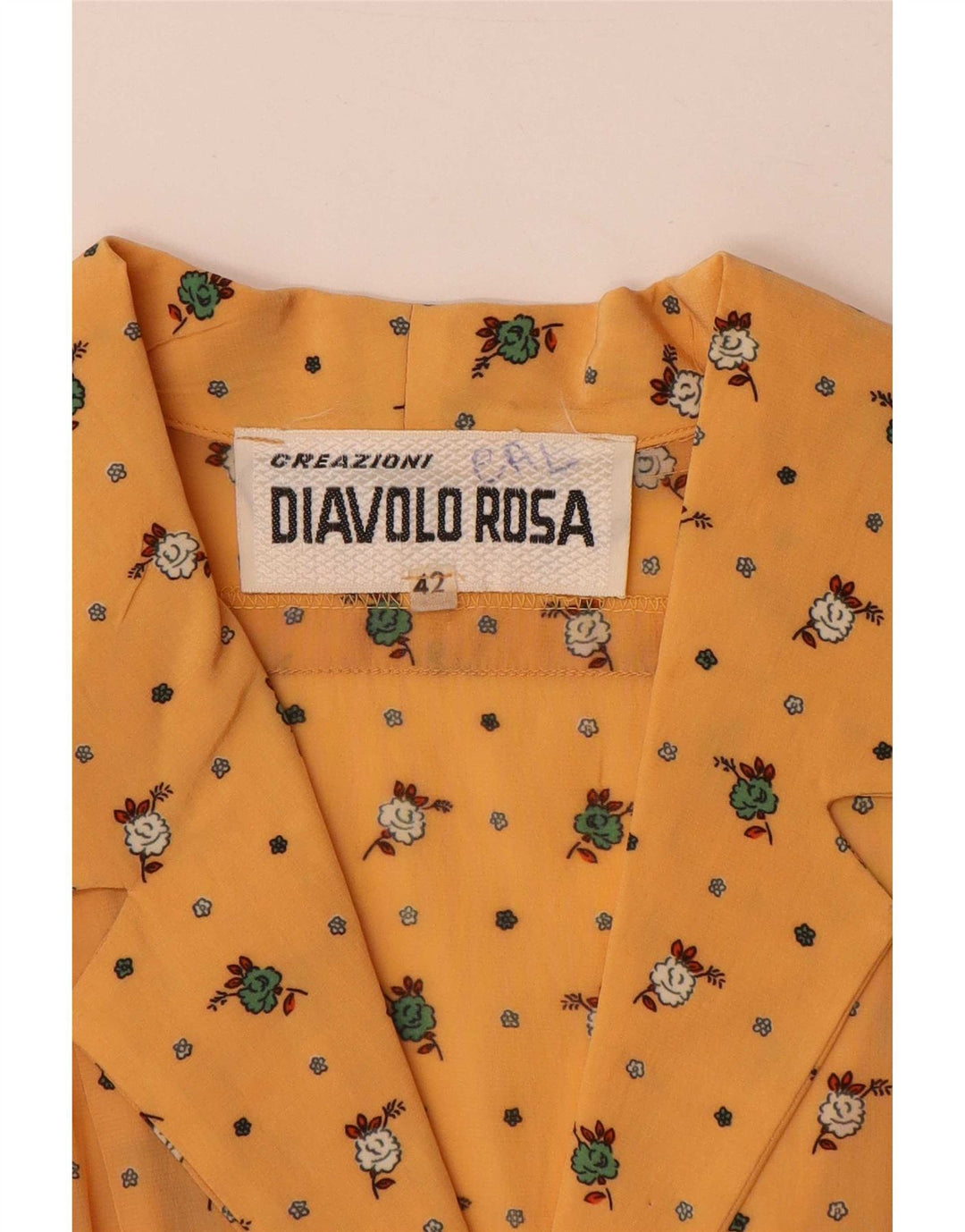 Diavolo Rosa Dame Maxi Pullover Skjortekjole IT 42 Medium Yellow Floral