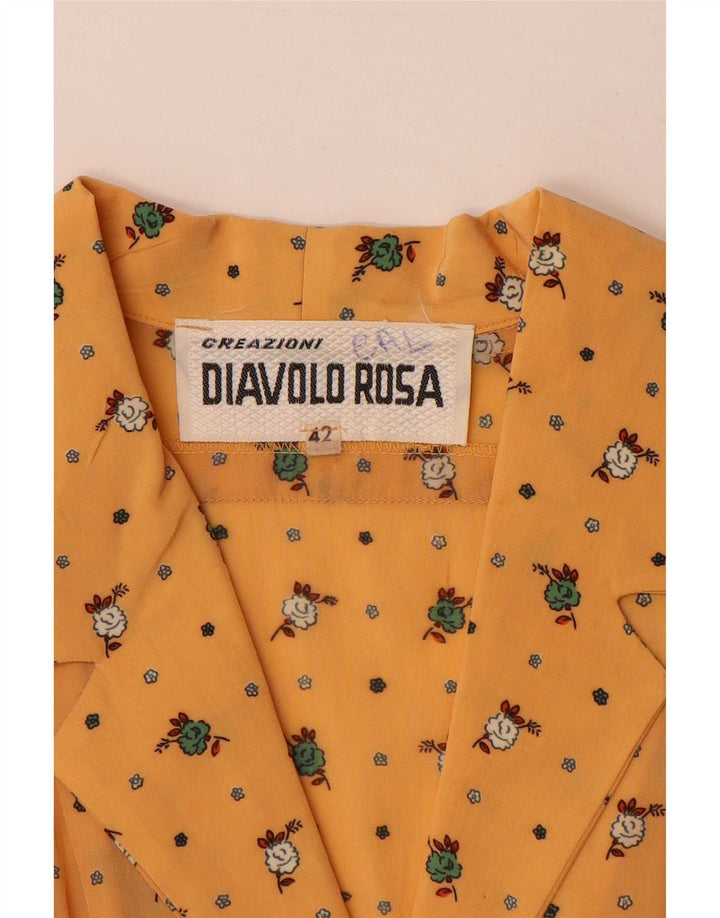 Diavolo Rosa Dame Maxi Pullover Skjortekjole IT 42 Medium Yellow Floral