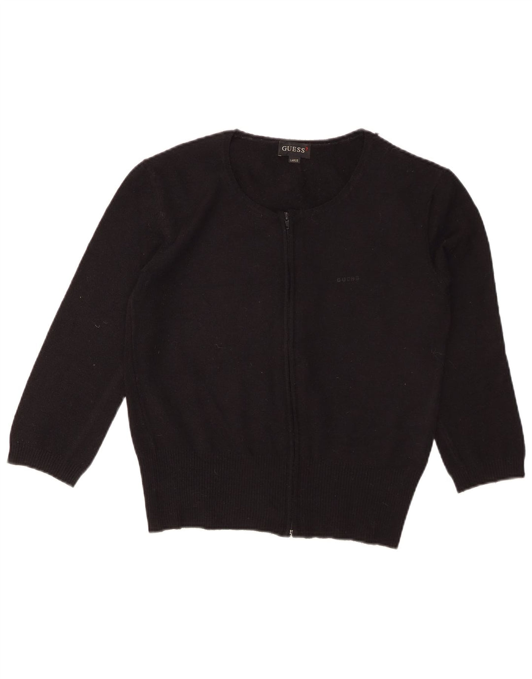 GUESS Womens Crop 3/4-ærmet cardigantrøje UK 14 Large Black