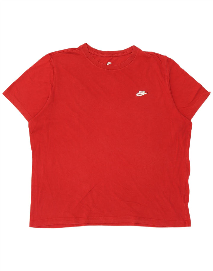 Nike T-shirt top til mænd 2XL rød bomuld