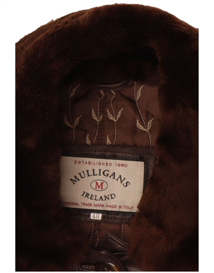 Vintage læderfrakke til kvinder IT 48 XL brunt læder