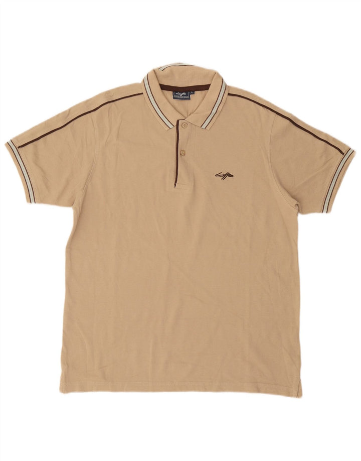 Lotto Herre Polo Shirt Stor Beige Bomuld