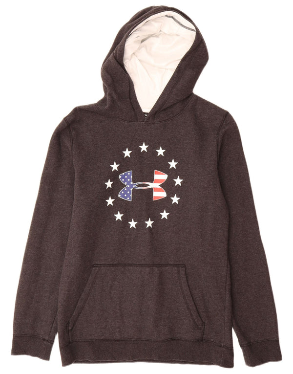 Under Armour Boys Cold Gear Grafisk hættetrøjetrøje 13-14 år XL Grå