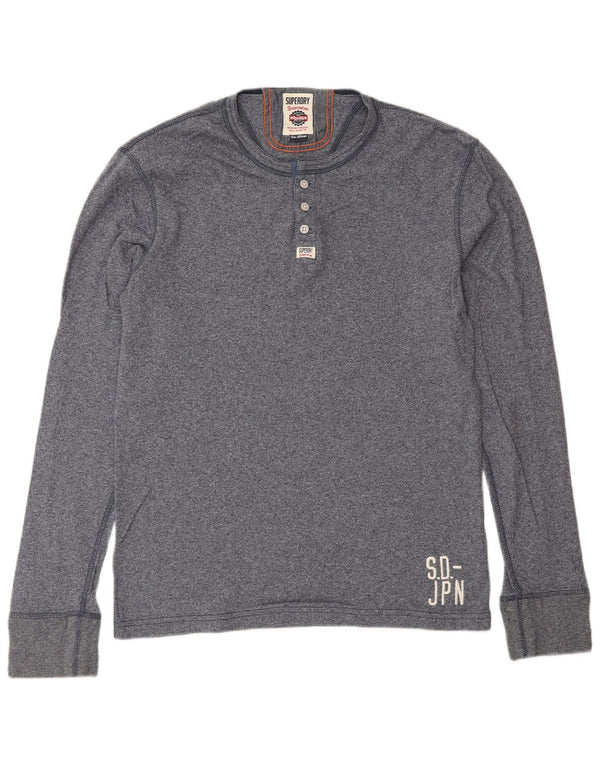 SUPERDRY Herre Top Langærmet XL Marineblå Bomuld