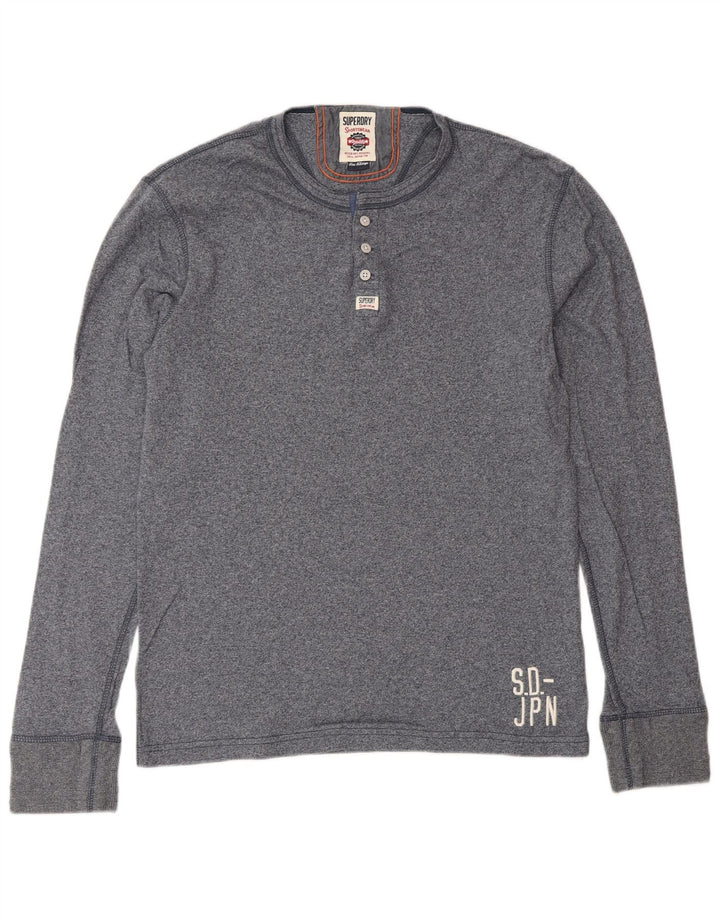 SUPERDRY Herre Top Langærmet XL Marineblå Bomuld