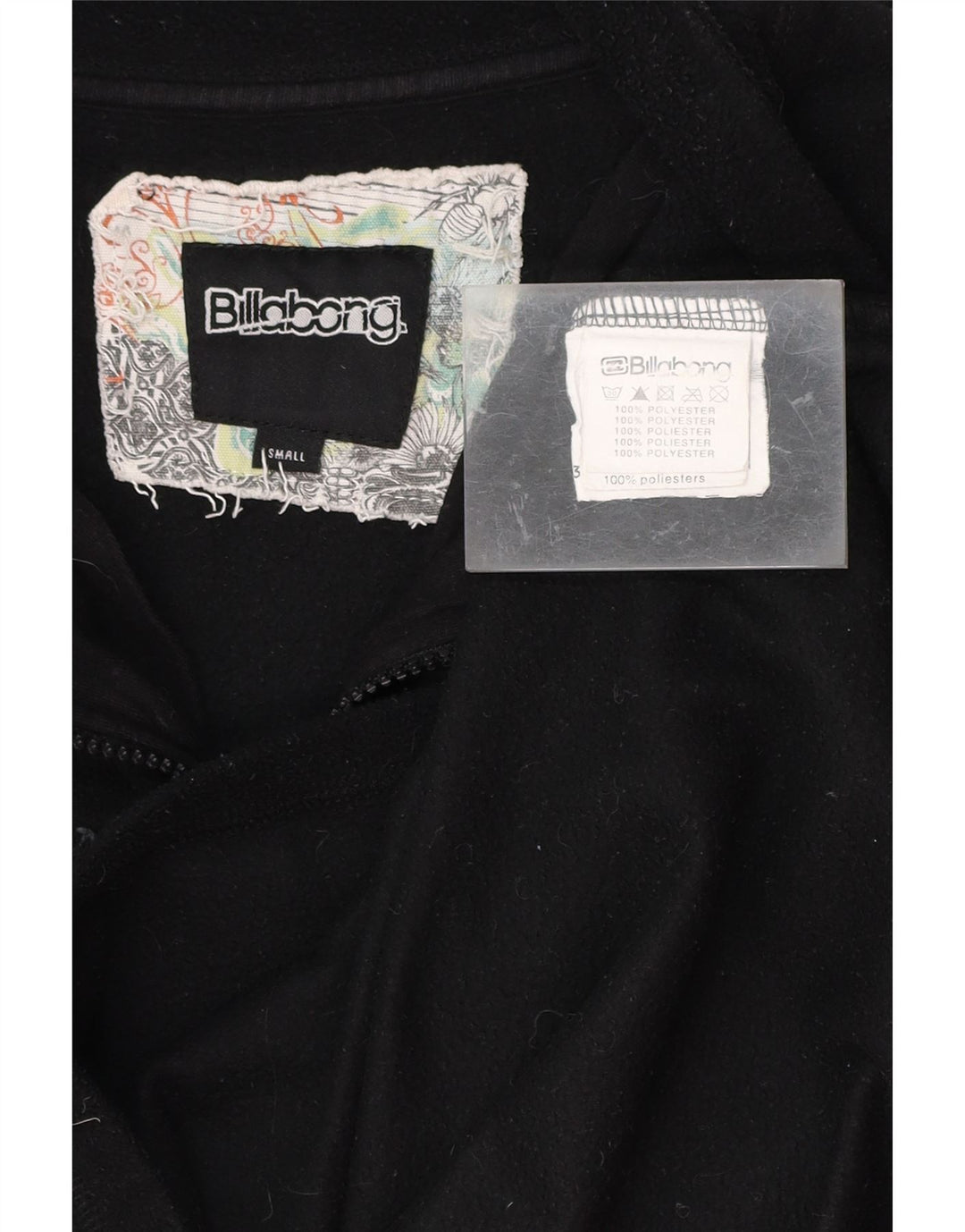 BILLABONG Herre grafisk lynlås hals Fleece Jumper Lille sort polyester
