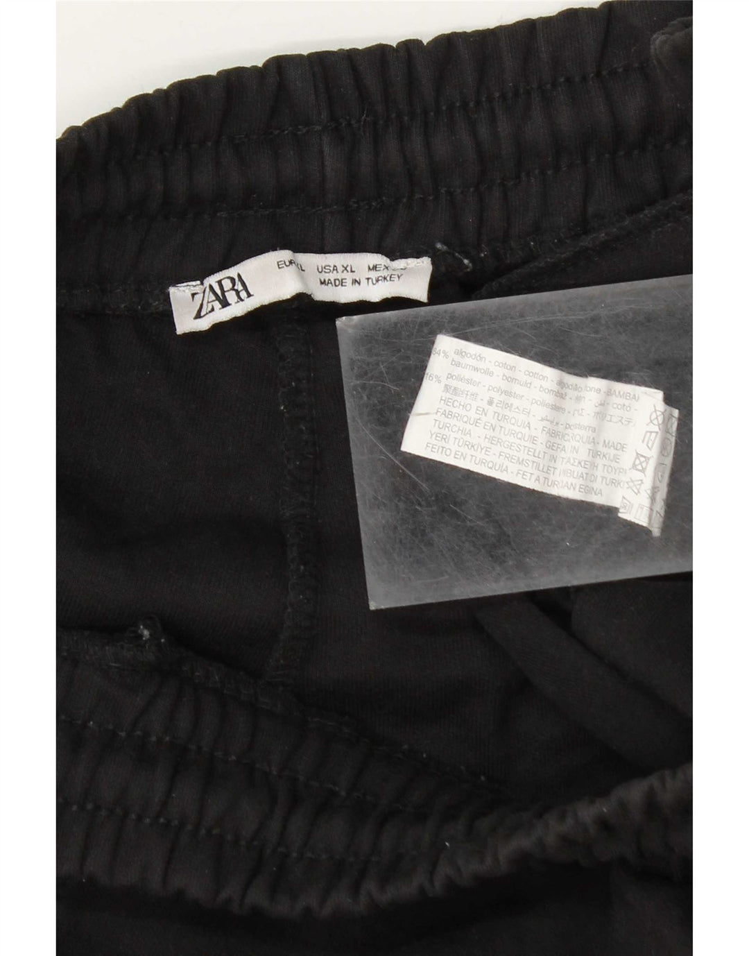 Zara Herre Sports Shorts XL Sort Bomuld