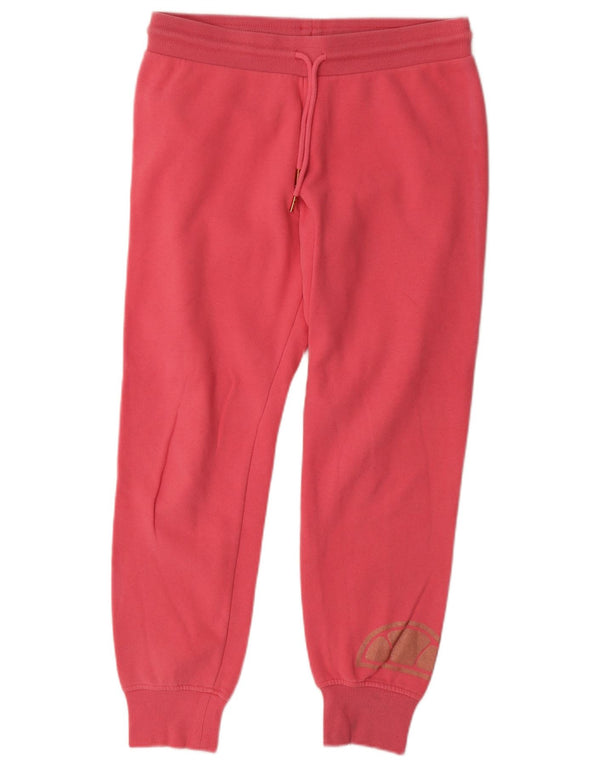 Ellesse Womens Grafisk træningsdragt Bukser Joggers UK 12 Medium Pink Bomuld