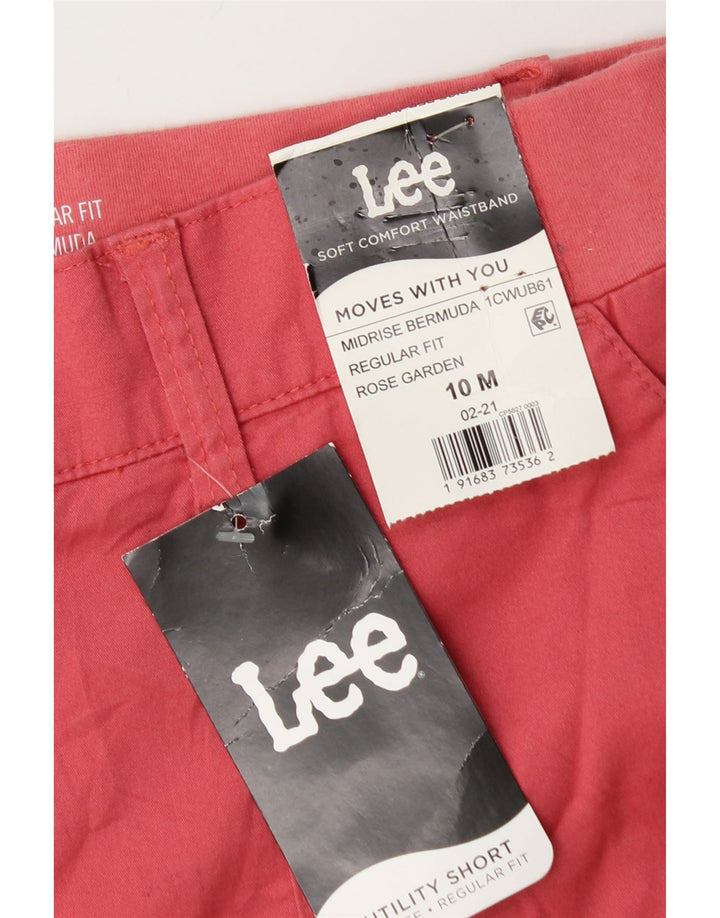 Lee kvinders mellemhøjde Regular Fit Bermuda Shorts US 10 Large W30 Pink Bomuld