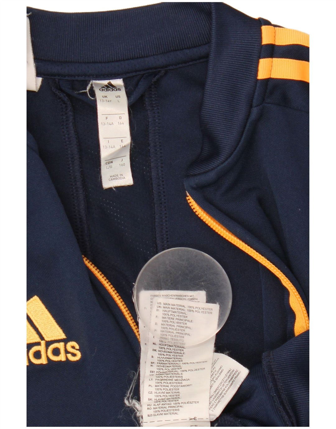 Adidas piger Climalite træningsdragt topjakke 13-14 år marineblå polyester
