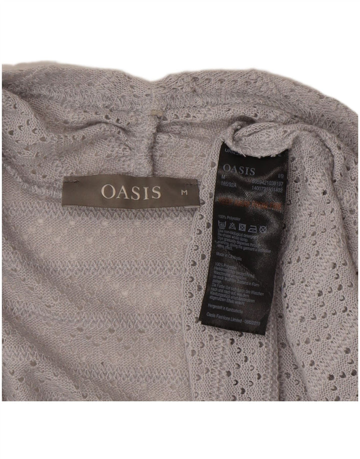Oasis Womens Open Cardigan Top UK 12 Medium Grey Polyester