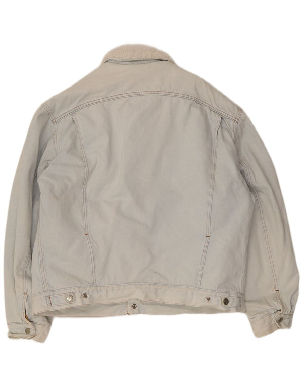 Rifle Herre Sherpa Denim Jakke UK 44 2XL Blå Bomuld