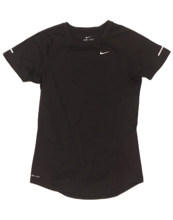 Nike Dame Dri Fit T-Shirt Top UK 6 XS Sort