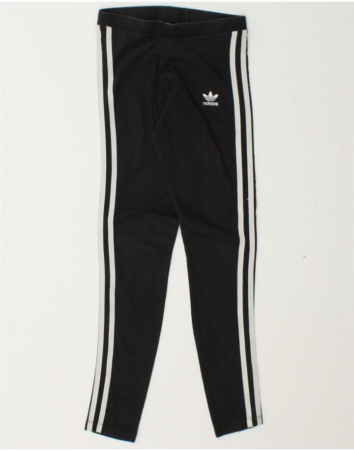ADIDAS Womens Leggings UK 2 XS Black Cotton Vintage Adidas and Second-Hand Adidas from Messina Hembry 