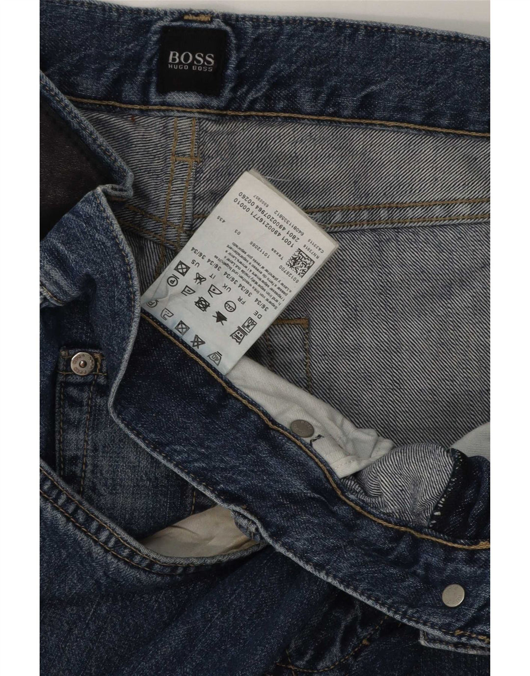 Hugo Boss Straight Jeans til mænd W36 L34 Blå Bomuld