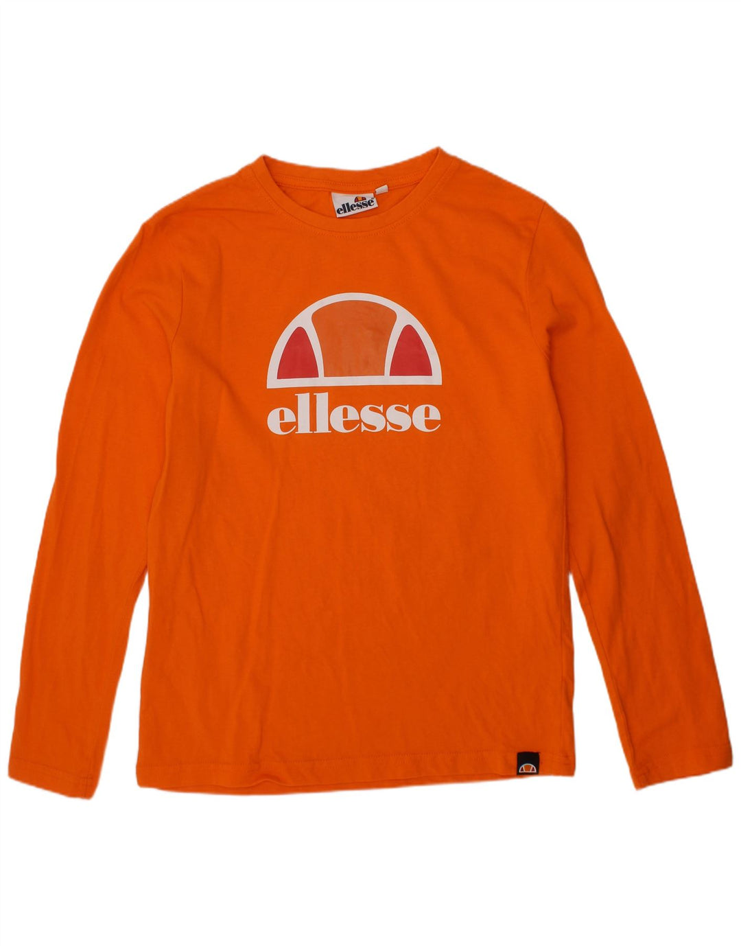 ELLESSE Boys Graphic Top Long Sleeve 9-10 Years Orange Cotton
