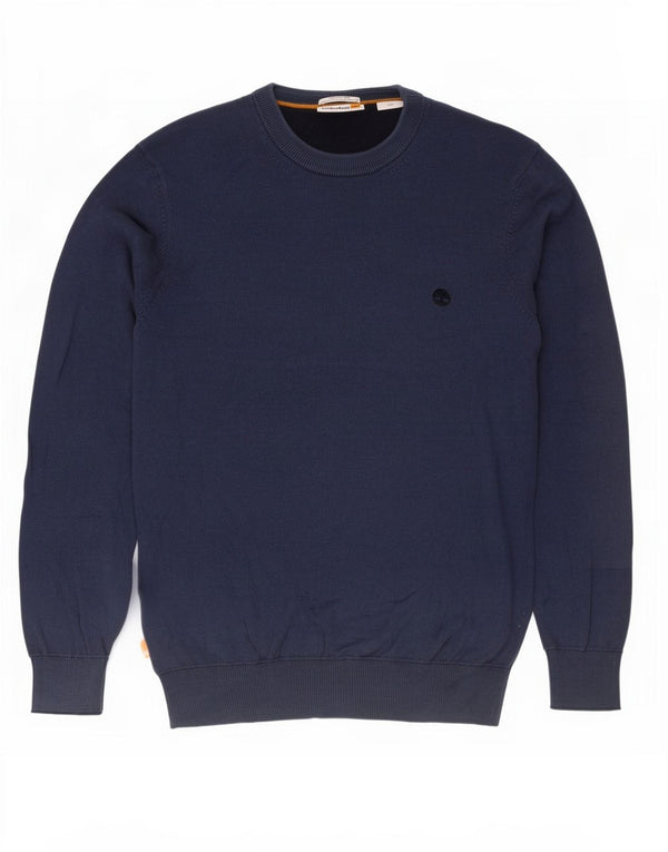 Timberland Herre sweater med rund hals, lille marineblå bomuld