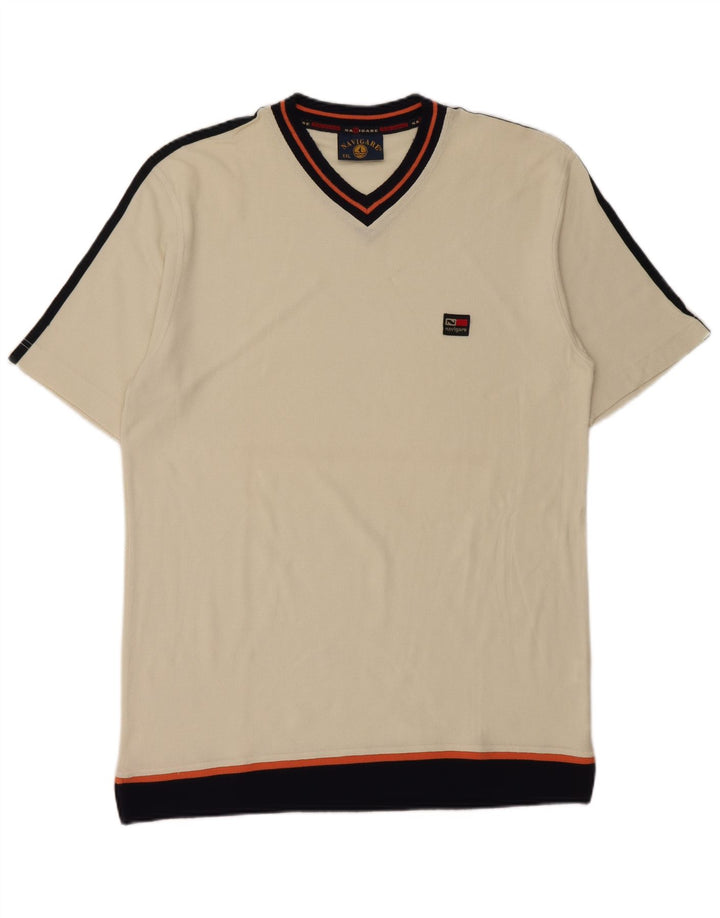 Navigare Herre T-Shirt Top 2XL Off White Bomuld