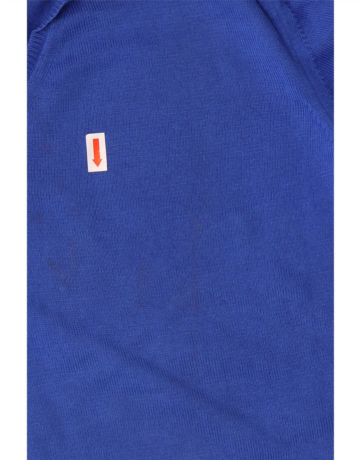 Zara Herre V-hals sweater mellemblå bomuld