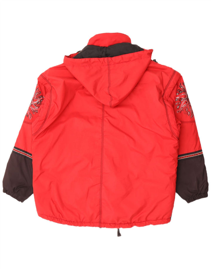 Killtec Herre grafisk hætte skijakke UK 42 XL Rød Colourblock Polyester