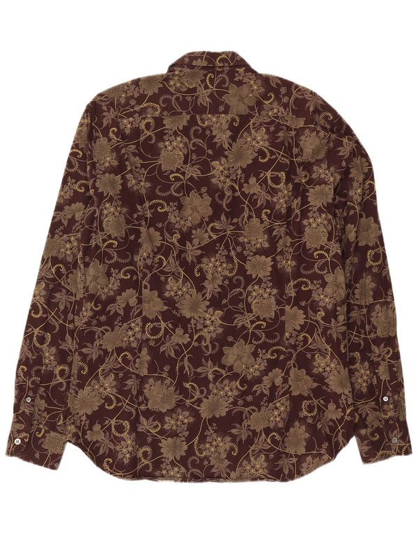 Ted Baker Herreskjorte str. 4 Large Brown Floral Cotton