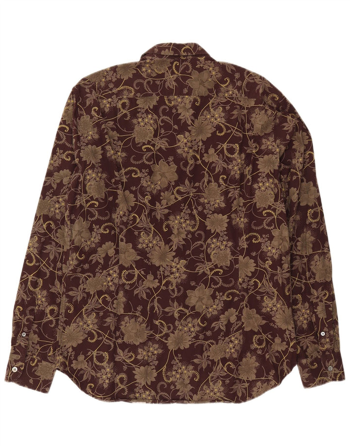 Ted Baker Herreskjorte str. 4 Large Brown Floral Cotton