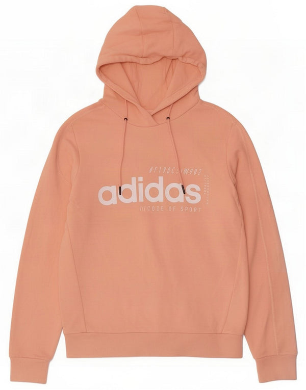 Adidas Grafisk hættetrøjetrøje til kvinder UK 12/14 Medium Pink Bomuld