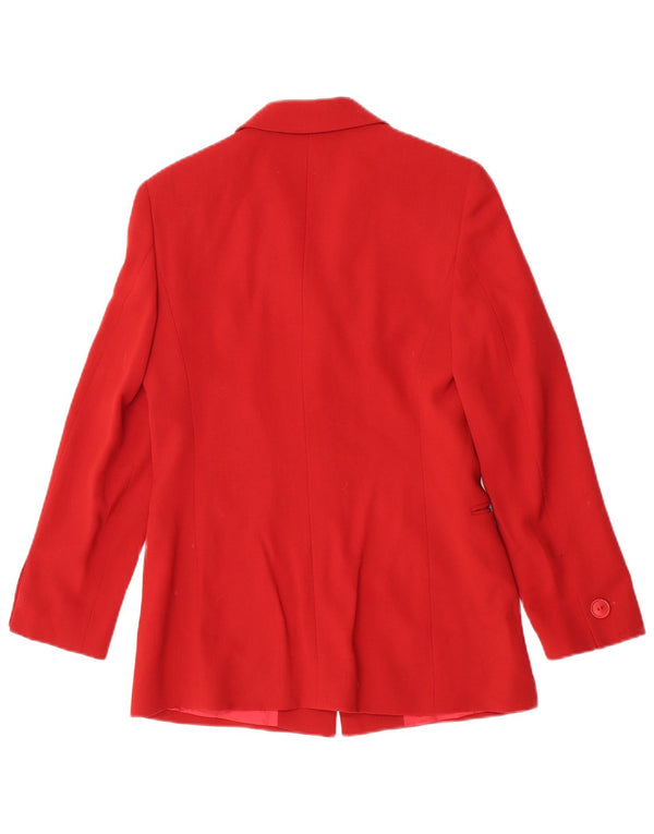 Max Mara Womens 3 Button Blazer Jacket UK 8 Small Red Wool