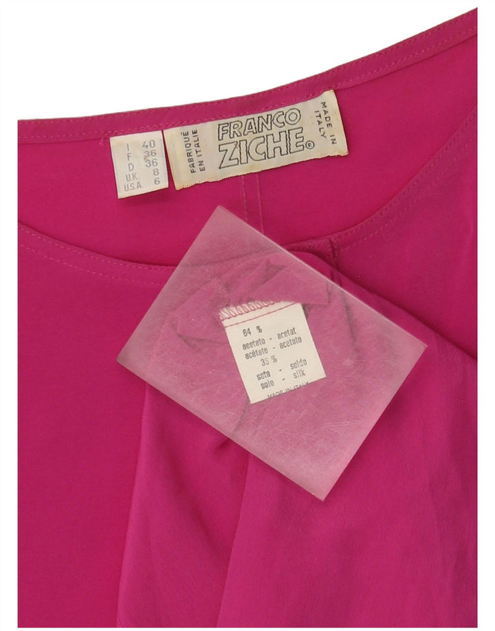 Franco Ziche Dame Oversized bluse Top UK 8 Small Pink Acetate