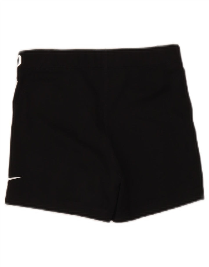 NIKE Womens Dri Fit Graphic Sport Shorts UK 10 Small  Black Polyester