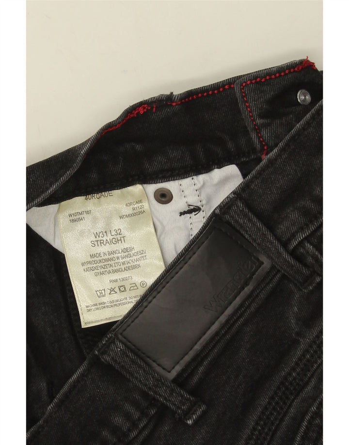Wrangler Straight Jeans til mænd W31 L32 Sort bomuld