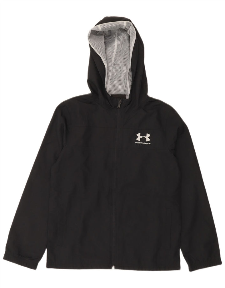 Under Armour Regnjakke med hætte til drenge 9-10 år Medium Sort Polyester
