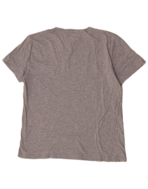 Tommy Hilfiger kortærmet grafisk T-shirt top til kvinder, stor grå bomuld