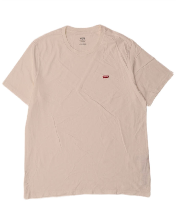 Levi's Herre Standard T-Shirt Top Stor Hvid Bomuld