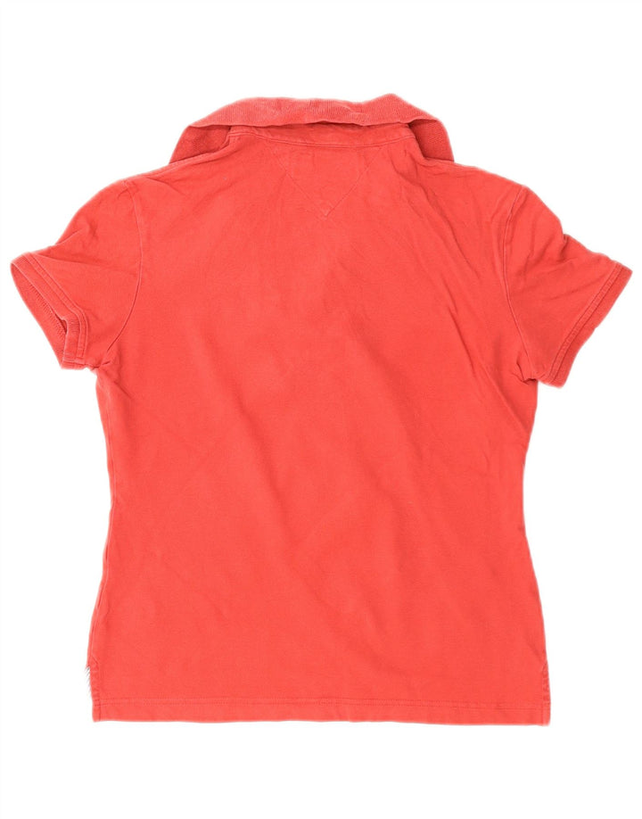TOMMY HILFIGER Dame poloshirt UK 10 Lille rød bomuld