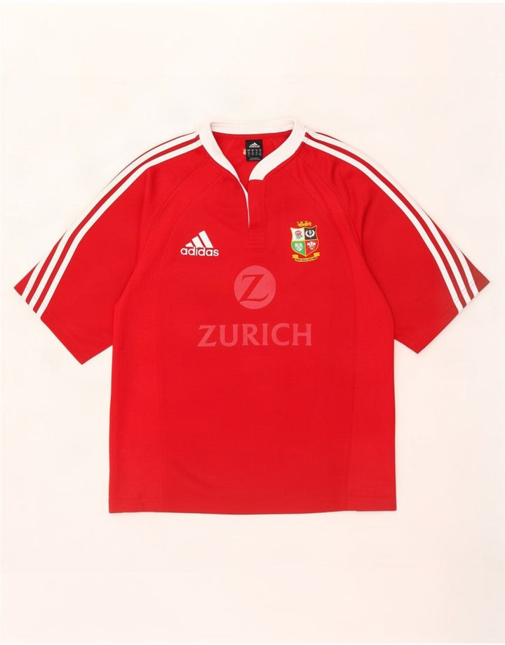 Adidas Herre Zurich Grafisk T-Shirt Top Medium Rød Colourblock Polyester